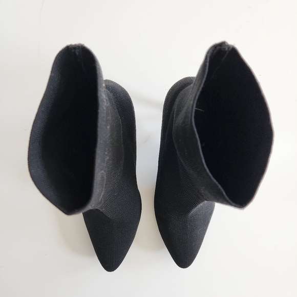 Black Sock Slip on Heels - Picture 3 of 3